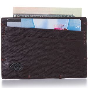 Alpine Swiss Double Diamond RFID Thin Card Case Leather Front Pocket Wallet